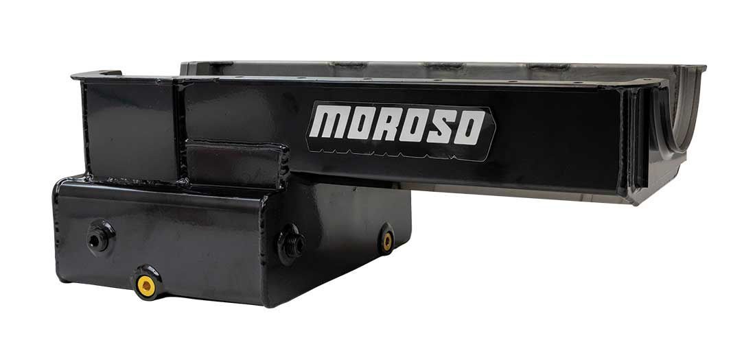 Moroso Road Race Front Sump Black Engine Oil Pan - 7 Qt - Black - Small Block Ford