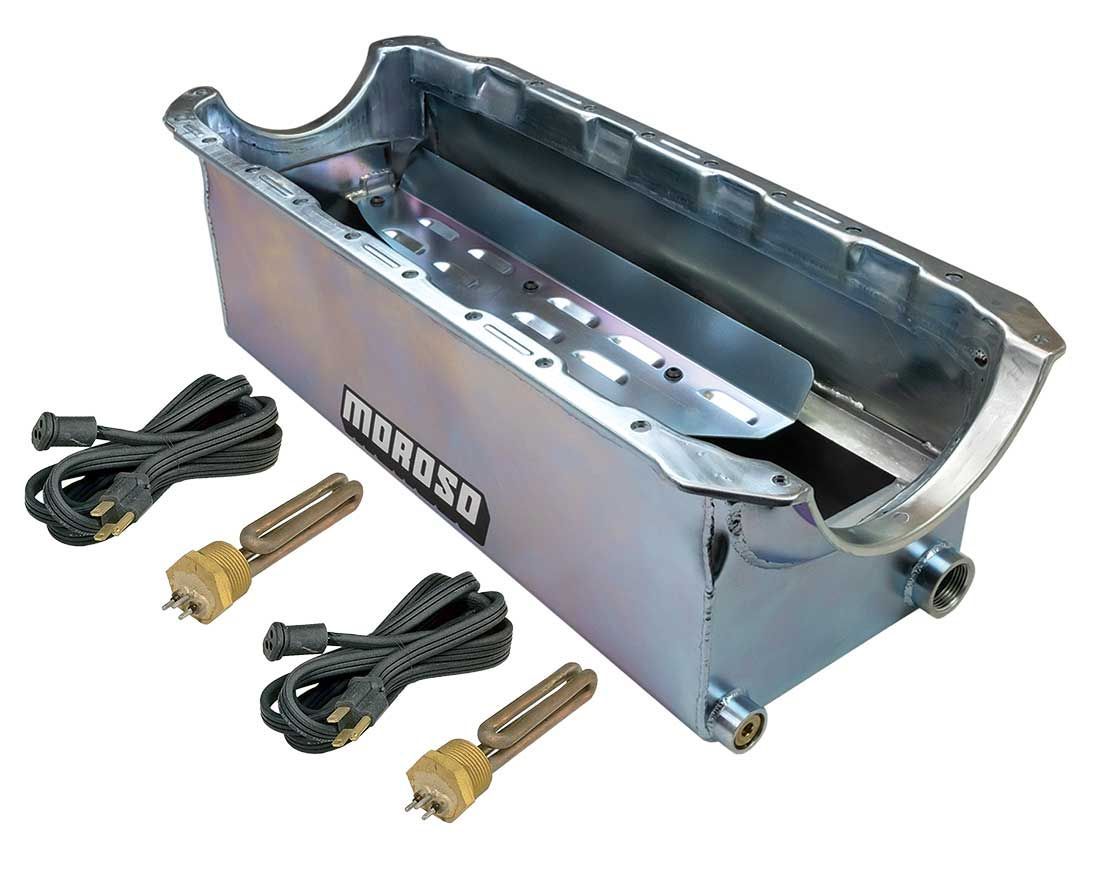Moroso Full Sump Steel Engine Oil Pan - 9.5 Qt - Zinc Plated - Big Block Chevy
