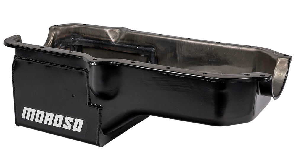Moroso Rear Sump Zinc Plated Steel Engine Oil Pan - 7 Qt - Zinc Plated - AMC V8