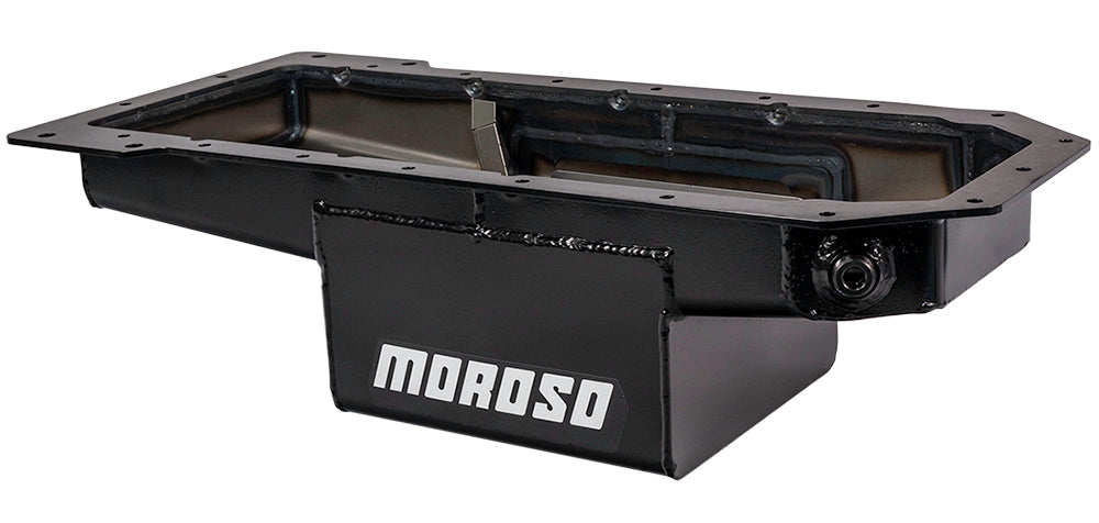 Moroso Center Sump Steel Oil Pan - 7 Qt - Mopar Gen III Hemi - Zinc Plated