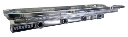 Moroso Aluminum Dry Sump Oil Pan - 4 in Deep - Four 12 AN Female Right Side Pickups - Toyota JZ-Series