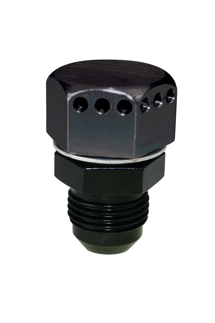 Moroso Positive Seal Vented 10 AN Male Fitting - Black 