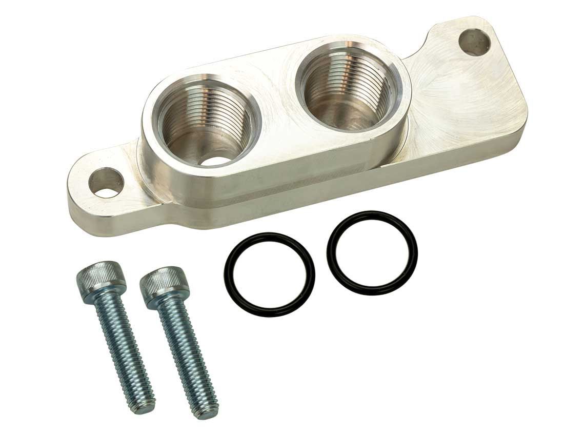Moroso Bypass Oil Filter Adapter - Bolt-On - 12 AN Female O-Ring Inlet / Outlet - GM LT-Series