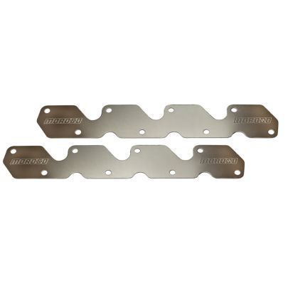 Moroso Aluminum Exhaust Port Blockoff - 4.5 in Bore Spacing - CFE SBX Heads - Small Block Chevy (Pair)
