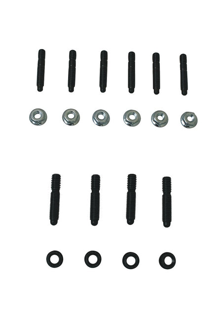 Moroso Serrated Face Nuts Bullet Nose Stud Oil Pan Stud - Grade 8 - Black Oxide - Small Block Chevy