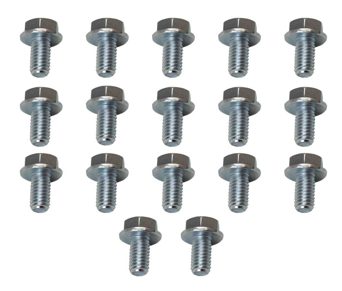 Moroso Transmission Pan Bolt Kit - 8 mm x 1.25 Thread - 16 mm Long - Hex Head - Zinc - GM Powerglide (Set of 17)