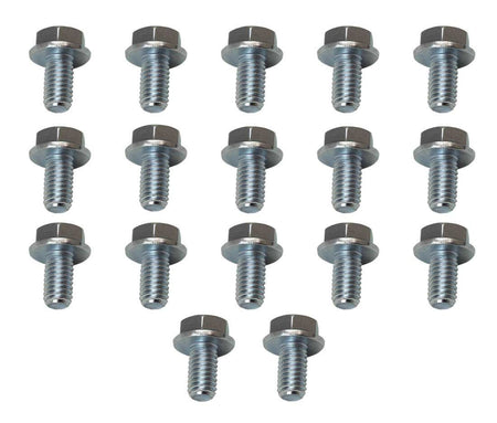 Moroso Transmission Pan Bolt Kit - 8 mm x 1.25 Thread - 16 mm Long - Hex Head - Zinc - GM Powerglide (Set of 17)