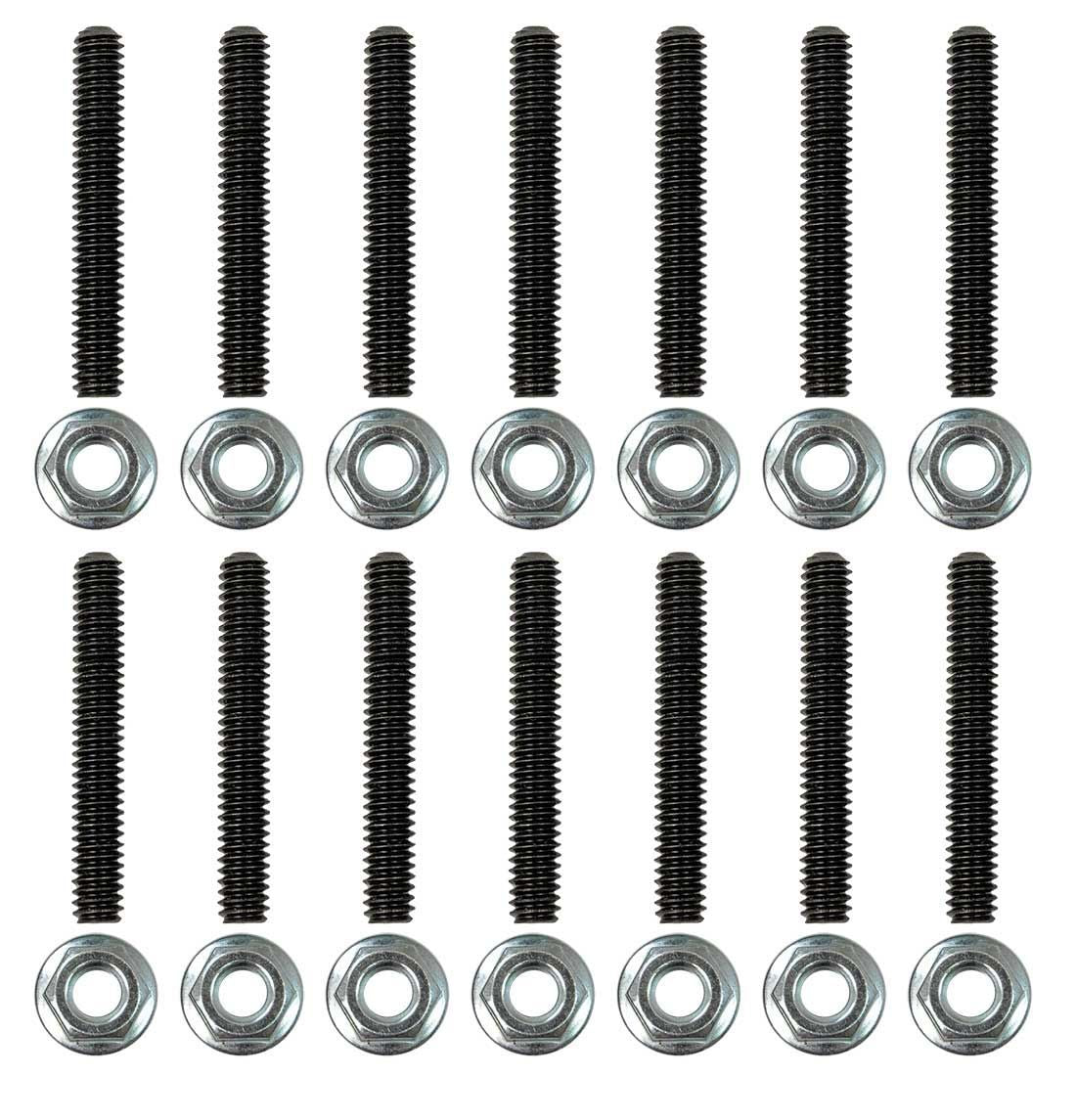 Moroso Valve Cover Stud - 1/4-20 in Thread - Hex Nuts - Black Oxide - Big Block Chevy (Set of 14) 38824