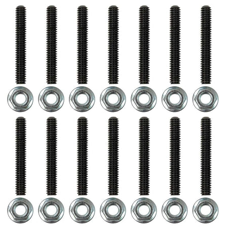 Moroso Valve Cover Stud - 1/4-20 in Thread - Hex Nuts - Black Oxide - Big Block Chevy (Set of 14) 38824