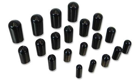 Moroso Vacuum Line Cap Kit - Assorted Sizes - Rubber - Black