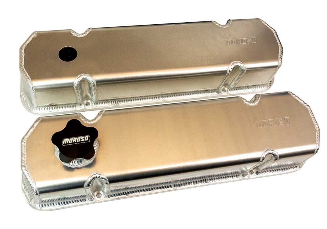 Moroso Fabricated Aluminum Tall Valve Covers - Pontiac V8 (Pair)