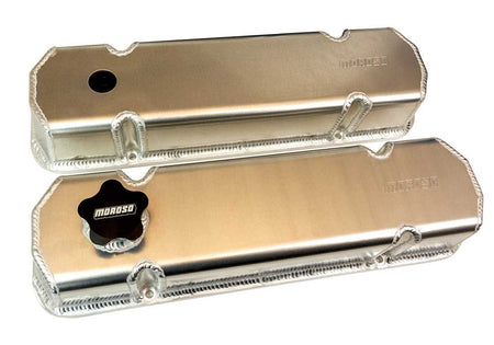 Moroso Fabricated Aluminum Tall Valve Covers - Pontiac V8 (Pair)