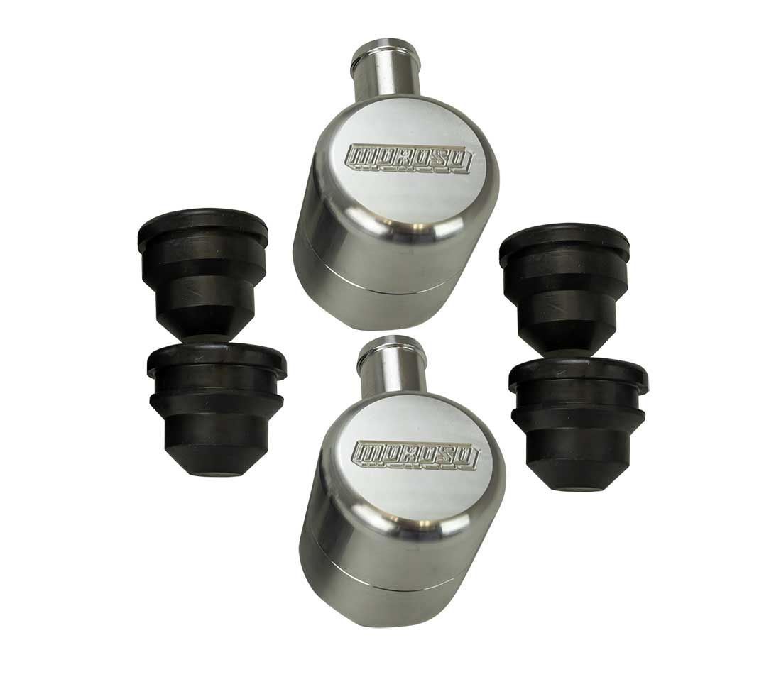Moroso Push-In Round Breather - 1.22 in Hole - Moroso Logo (Pair)