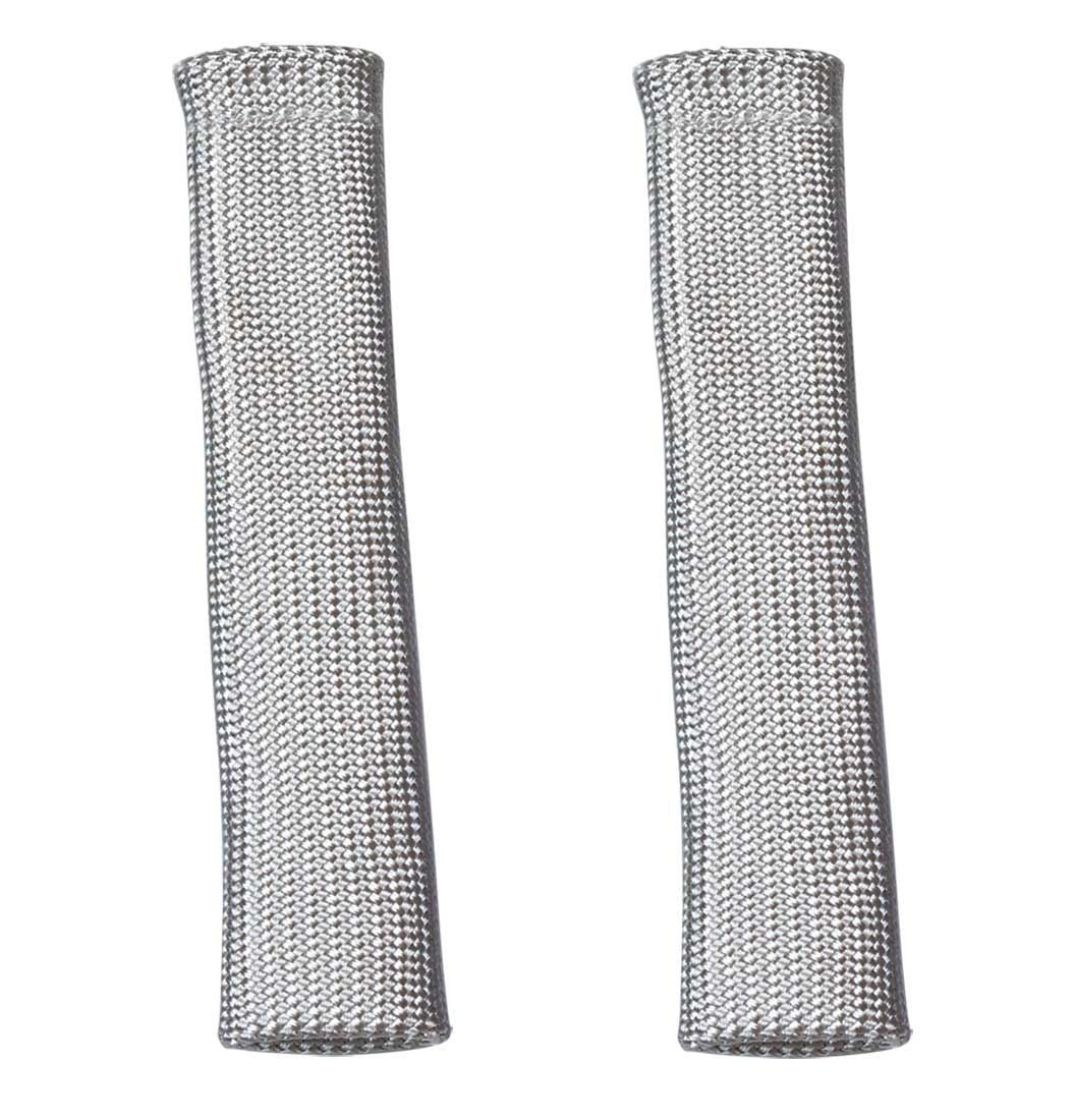 Moroso Hi-Temp Spark Plug Boot Protectors - 0.75 in Diameter - 7.5 in Long - Braided Fiberglass - Silver (Pair)