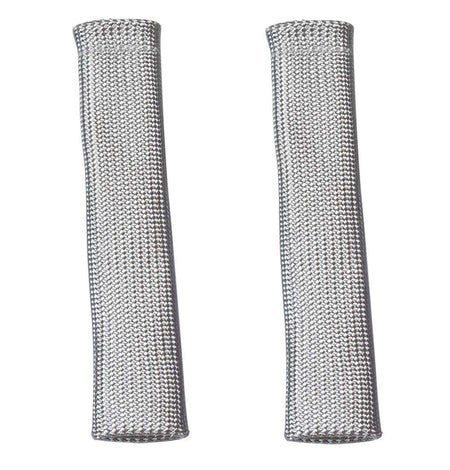 Moroso Hi-Temp Spark Plug Boot Protectors - 0.75 in Diameter - 7.5 in Long - Braided Fiberglass - Silver (Pair)