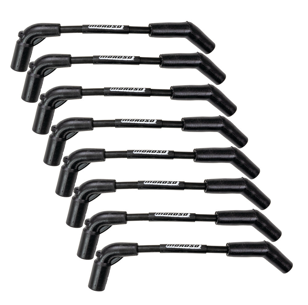 Moroso Ultra 40 Spiral Core 8 mm Spark Plug Wire Set - Black - GM LS-Series Coils to Big Block Chevy