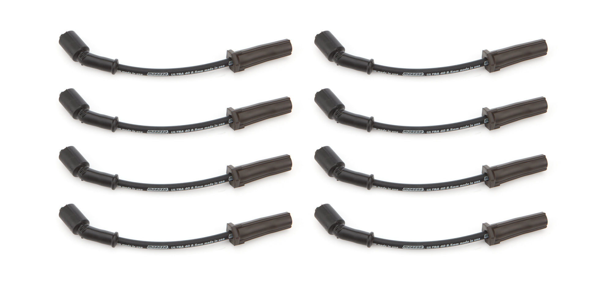 Moroso Ultra 40 Spiral Core 8.5 mm Spark Plug Wire Set - Black - Straight Plug Boots - GM LS / LT-Series 73745