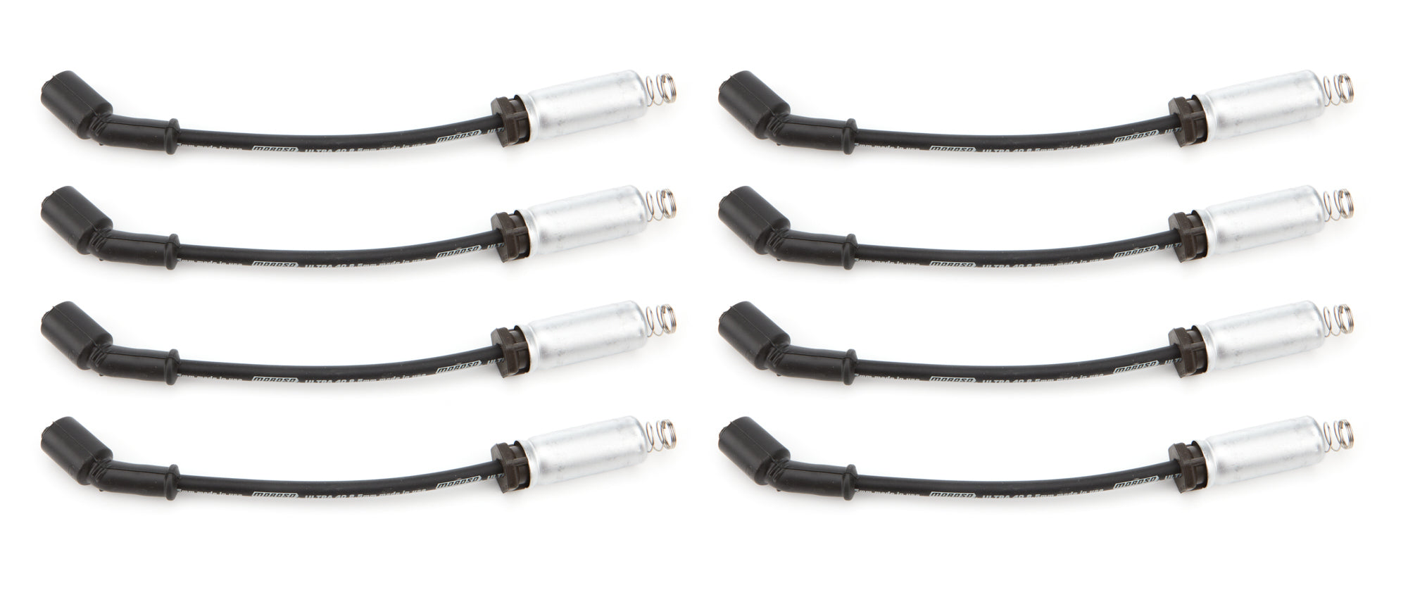 Moroso Ultra 40 Spiral Core 8.5 mm Spark Plug Wire Set - Black - Straight Plug Boots - GM LS / LT-Series 73746