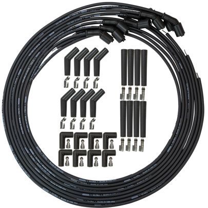 Moroso Ultra 350 Spiral Core 8 mm Spark Plug Wire Set - Black - GM LS-Series / LT-Series