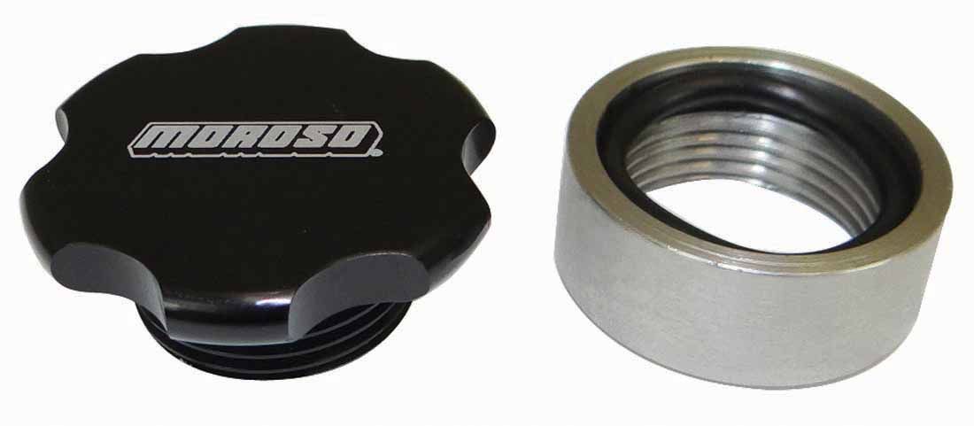 Moroso Steel Bung and Cap Kit - 1.49 in Opening - 1-1/4-12 in Thread - Black