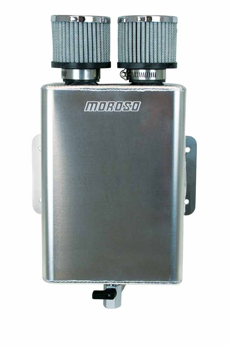 Moroso Air-Oil Separator - 7 in x 4 in - 11 in Tall - 16 AN Female Inlet - 3/8 in NPT Ball Valve Drain