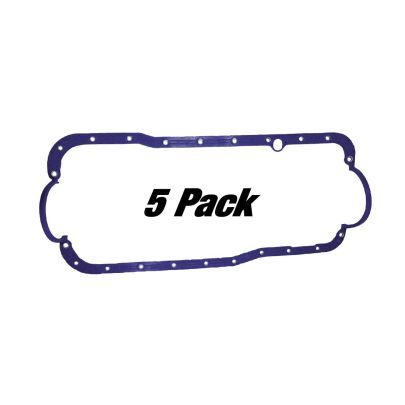 Moroso 1-Piece Oil Pan Gasket - 0.188 in Thick - Steel Core Rubber - Small Block Ford (Set of 5)