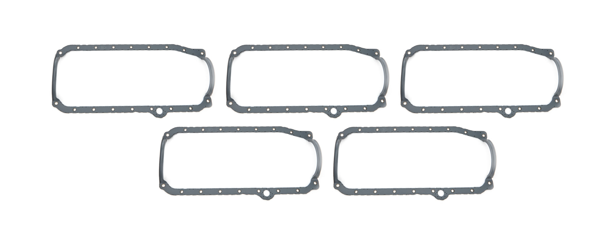 Moroso 1-Piece Oil Pan Gasket - 0.188 in Thick - Passenger Side Dipstick - Steel Core Rubber - Small Block Chevy - (Set of 5)