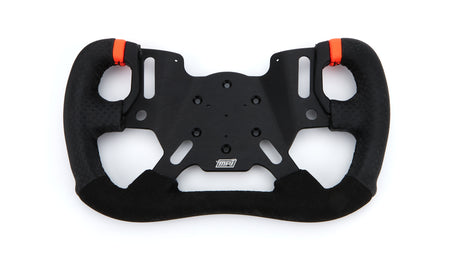 MPI Road Course / Track Days Steering Wheel - 13 in Diameter - Cut Top - 4-Spoke - Orange Stripe - Black