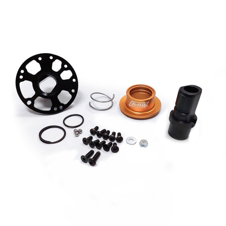 MPI Aluminum Steering Wheel Quick Release - 360 Degree Release - Weld-On - Black / Orange - 5 / 6-Bolt Steering Wheel