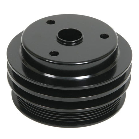 March Performance 2 Groove / 6-Rib Crankshaft Pulley - Black - Small Block Chevy - Short Water Pump