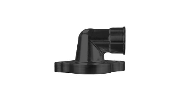 March Performance 90 Degree Water Neck - 1-1/2 in ID Hose Barb - Black - Chevy V8