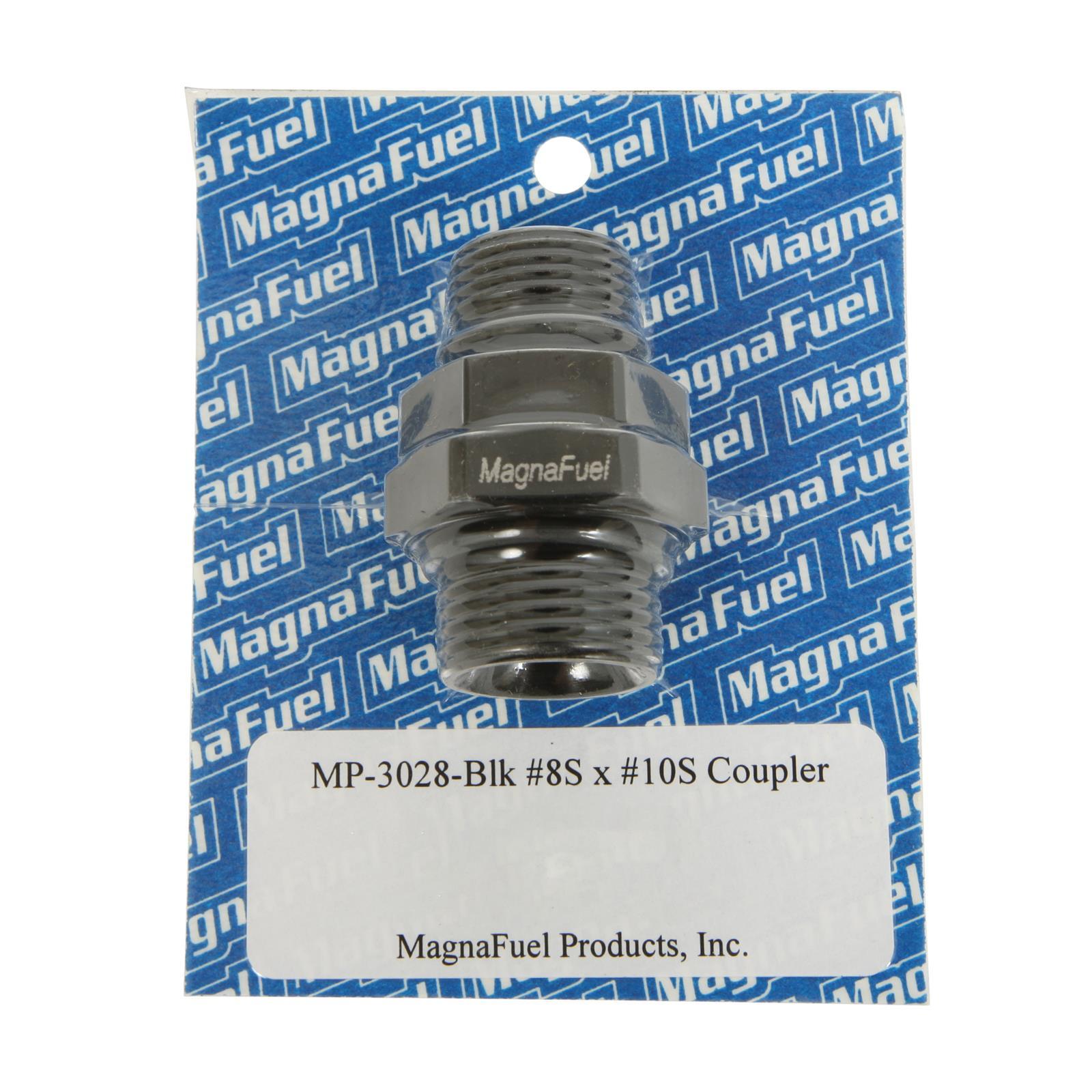 MagnaFuel Straight 10 AN Male O-Ring to 8 AN Male O-Ring Fitting - Black