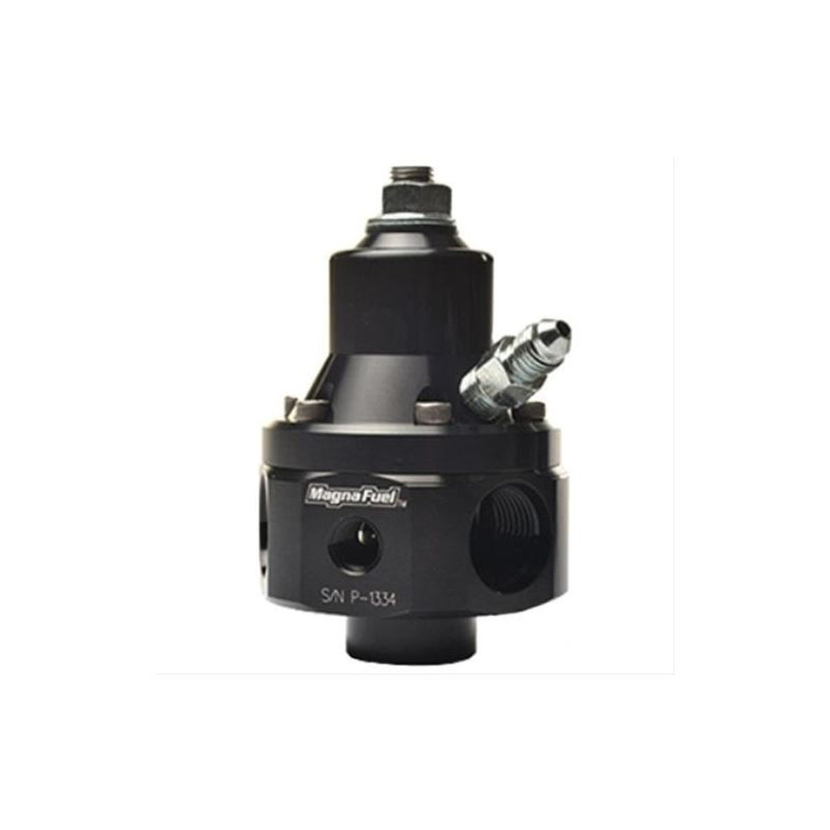 MagnaFuel In-Line Fuel Pressure Regulator - 3 to 12 psi - 8 AN In / Four 8 AN Out / 10 AN  Return - Black