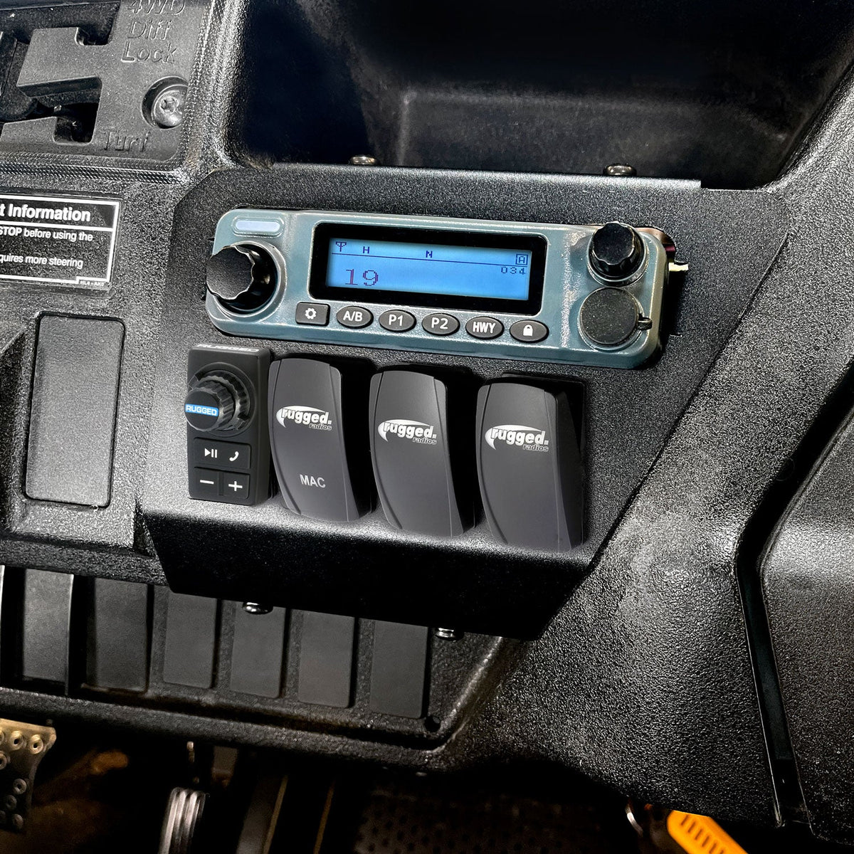 Rugged Radios Honda Pioneer Complete Communication Kit /w Bluetooth Intercom & 2-Way Radio - STX Stereo Remote Head Intercom / M1 VHF Business Band PIONEER-STX-RS-M1-HK