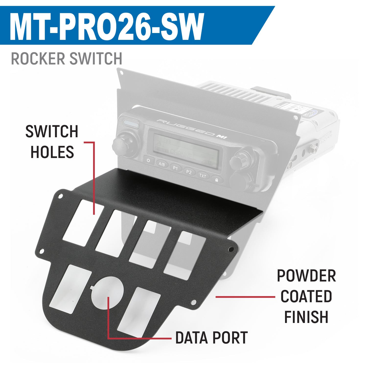 Rugged RadIos Lower Accessory Panel for 2026 Polaris RZR Pro R Ultimate /w 10.4 Inch Touchscreen - Switch Pros 8 MT-PRO26-SP8