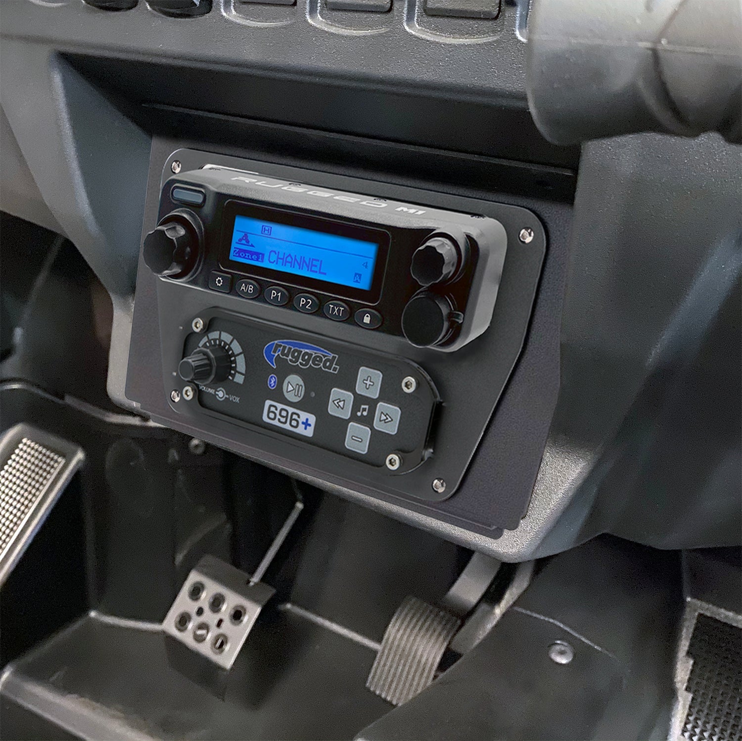 Rugged Radios Polaris RZR XP 1000 Complete Communication Kit /w Bluetooth Intercom & 2-Way Radio - 696 PLUS / M1 VHF Business Band XP1-696-M1-HK