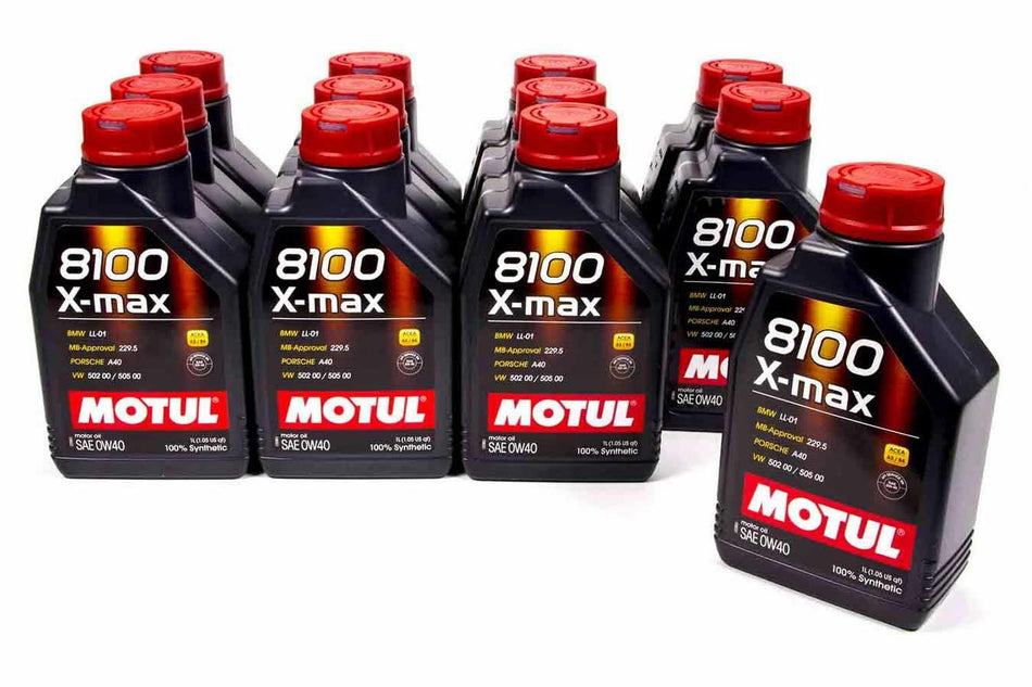 Motul 8100 X-Max 0W40 Synthetic Motor Oil - 1 L Bottle (Case of 12)
