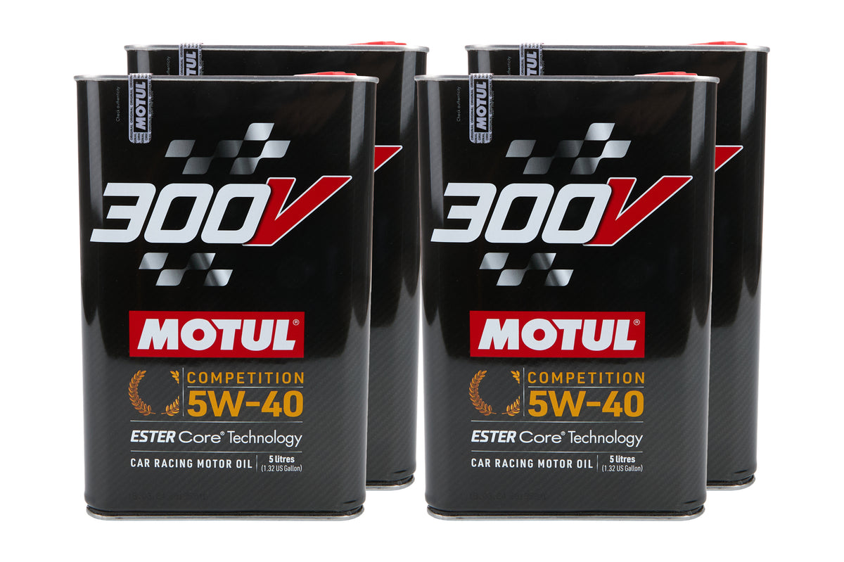 Motul 300V Competition 5W40 Synthetic Motor Oil - 5 L Bottle (Case of 4)