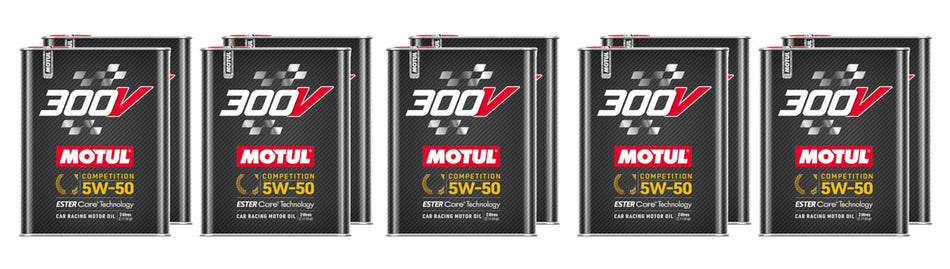 Motul 300V Competition 5W50 Synthetic Motor Oil - 2 L Bottle (Case of 10)