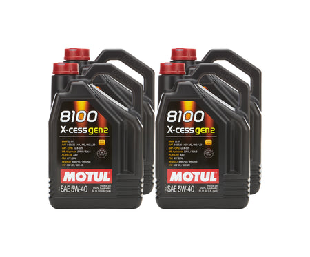 Motul 8100 X-Cess Gen2 5W40 Synthetic Motor Oil - 5 L Bottle (Case of 4)