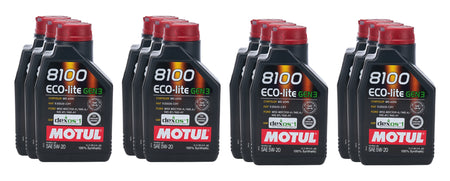 Motul 8100 Eco-Lite Gen3 5W20 Synthetic Motor Oil - 1 Liter Bottle (Case of 12)
