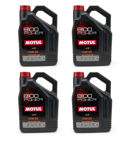 Motul 8100 Power 5W50 Synthetic Motor Oil - 5 L Bottle (Case of 4)