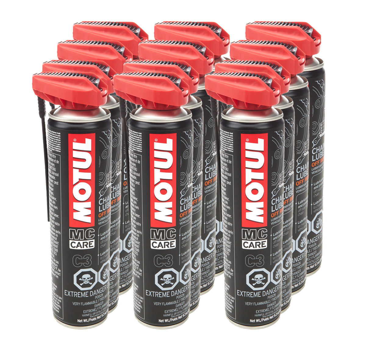 Motul C3 Chain Lube Off-Road Chain Lube - 9.30 oz Aerosol (12 Pack)