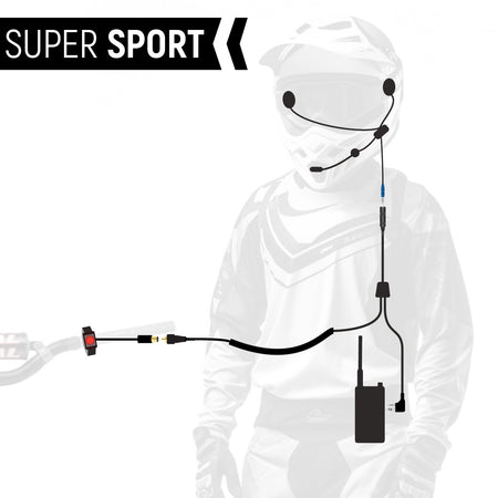 Rugged Radios SUPER SPORT Complete Motorcycle Communication Kit /w Lightweight SPORT Cables - GMR5 - Safety Orange MH-KIT-SPORT-GMR5-ORN