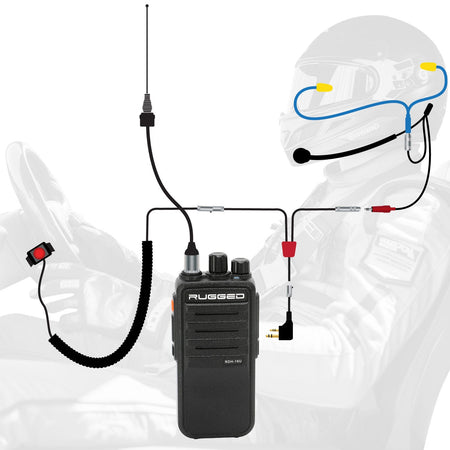 Rugged Radios NASCAR Driver Only Long Track Racing Communication Kit /w RDH16 Radio NASCAR-SS-RDH-U-LT