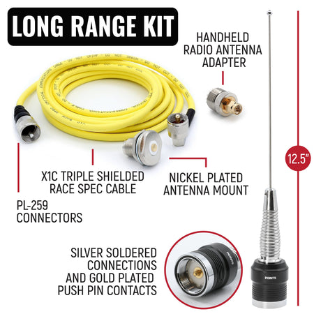 Rugged Radios NASCAR Driver Only Long Track Racing Communication Kit /w RDH16 Radio NASCAR-SS-RDH-U-LT