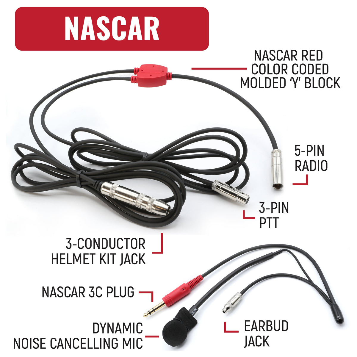 Rugged Radios NASCAR Driver & Crew Chief Long Track Racing Kit /w RDH16 Radios NASCAR-RDH-U-LT
