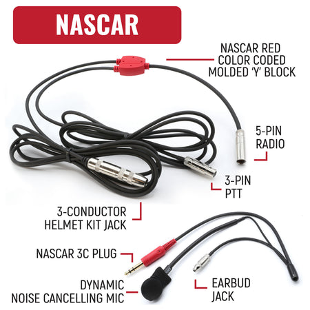 Rugged Radios NASCAR Driver & Crew Chief Long Track Racing Kit /w RDH16 Radios NASCAR-RDH-U-LT