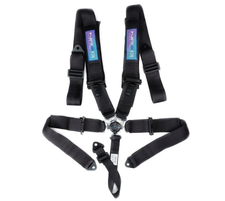 NRG Innovations 5-Point Camlock Harness w/ Pads - Bolt-In/Wrap Around - Pull Down Adjust - Black