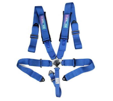 NRG Innovations 5-Point Camlock Harness w/ Pads - Bolt-In/Wrap Around - Pull Down Adjust - Blue